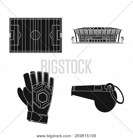 Isolated Object Of Soccer And Gear Logo. Set Of Soccer And Tournament Vector Icon For Stock.