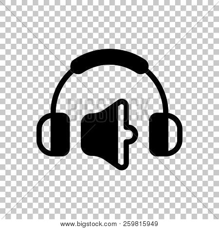 Headphones And Volume Level. Medium Volume Level. Simple Icon. O