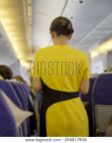 Blurred Flying Attendants ,air Hostess