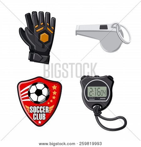 Isolated Object Of Soccer And Gear Sign. Collection Of Soccer And Tournament Stock Vector Illustrati