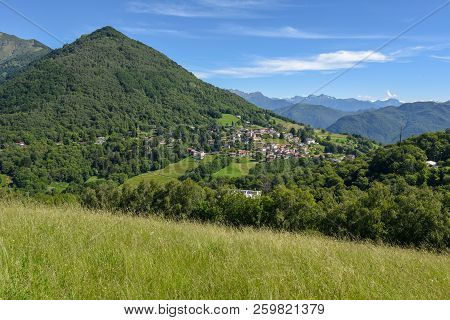 Landscape At The Village Of Arosio In Malcantone Valley On Switzerland