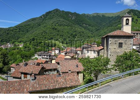 The Village Of Mugena In Malcantone Valley On Switzerland