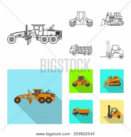 Vector Illustration Of Build And Construction Logo. Set Of Build And Machinery Vector Icon For Stock