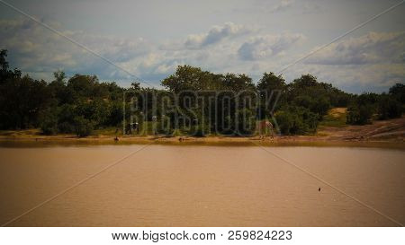 Panoramic Landscape View To Sahel And Oasis Dogon Tabki With Flooded River At Dogondoutchi, Niger