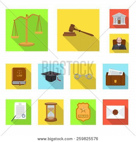 Vector Design Of Law And Lawyer Logo. Set Of Law And Justice Stock Symbol For Web.