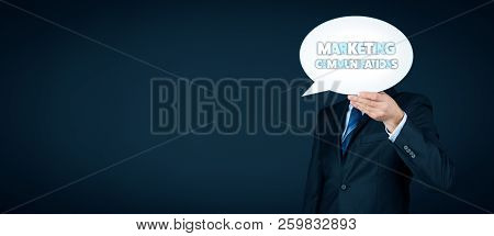 Marketing Specialist With Marketing Communications Text On Speech Bubble.