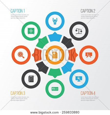 Team Icons Set With Winner, Analytics Board, Tasklist And Other Search Worker Elements. Isolated Vec