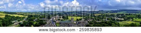 Aerial Panorama Of Historic Market Town Wareham In Dorset, United Kingdom