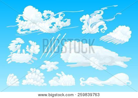 Vector Animal Shaped Cartoon Cloud Sky Set
