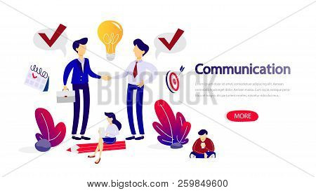 Communication Flat Horizontal Banner For Your Website.