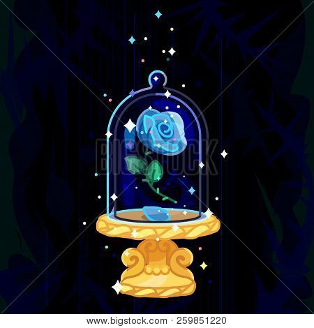 Vector Red Rose, Glass Flask