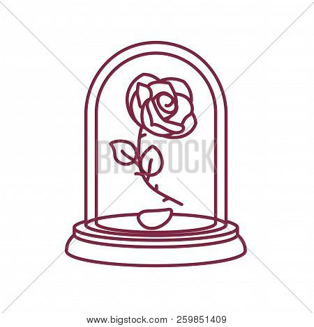 Vector Line Rose, Glass Flask