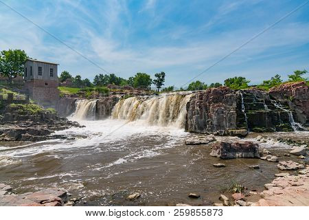 Falls Park Along The Big Sioux River In Sioux Falls South Dakota