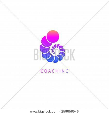 Coaching Icon, Coach Logo, Mentor, Gradient Vector Spiral, Symbol Of Development