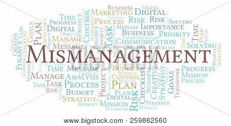 Mismanagement Word Cloud, Made With Text Only