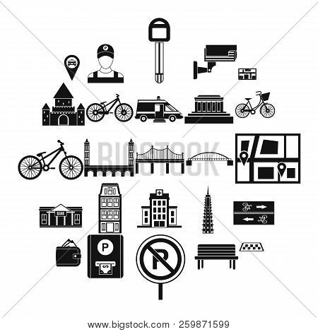 Getting Around The City Icons Set. Simple Set Of 25 Getting Around The City Vector Icons For Web Iso