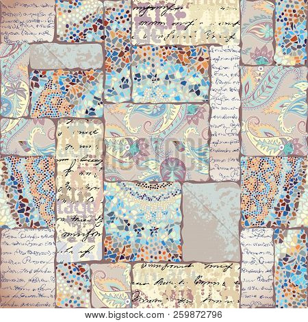Seamless Vector Square Pattern. Abstract Color Background.