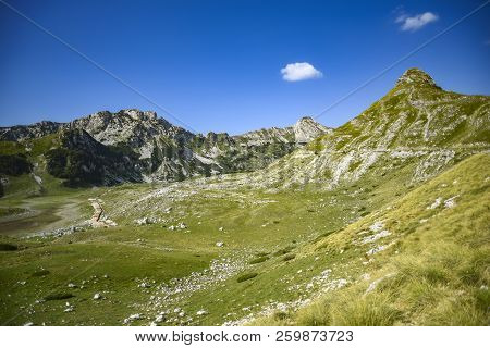 National Park Durmitor Landscape. Mountains Durmitor In Montenegro.