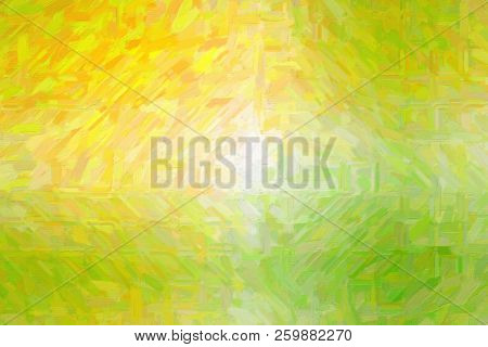 Yellow, Green And White Abstract Oil Painting Background Illustration