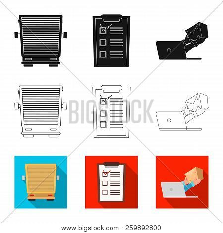 Vector Design Of Goods And Cargo Symbol. Collection Of Goods And Warehouse Stock Symbol For Web.