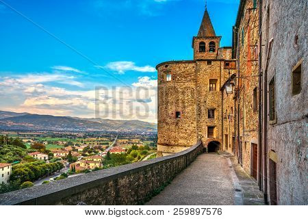 Anghiari Italian Medieval Village City Walls. Arezzo, Tuscany Italy Europe.