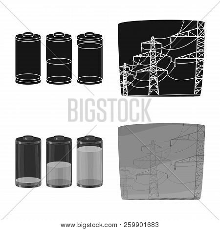 Vector Design Of Electricity And Electric Symbol. Collection Of Electricity And Energy Stock Vector 