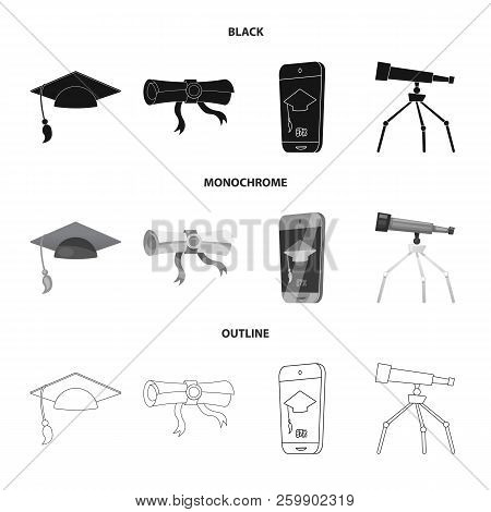Vector Illustration Of Education And Learning Symbol. Set Of Education And School Vector Icon For St