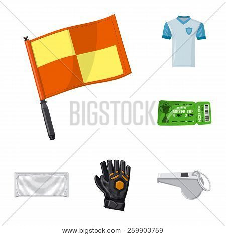 Vector Design Of Soccer And Gear Icon. Set Of Soccer And Tournament Stock Vector Illustration.