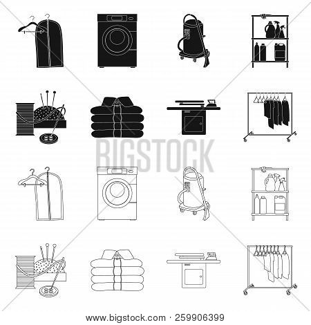 Isolated Object Of Laundry And Clean Icon. Set Of Laundry And Clothes Vector Icon For Stock.