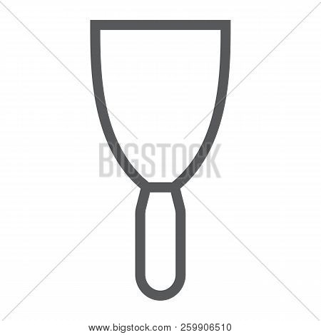 Putty Knife Line Icon, Tool And Scraper, Spatula Sign, Vector Graphics, A Linear Pattern On A White 