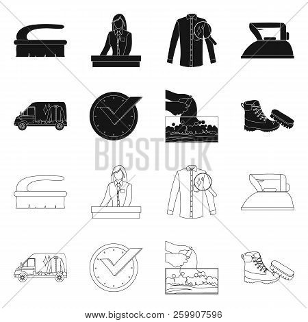 Vector Design Of Laundry And Clean Logo. Set Of Laundry And Clothes Stock Vector Illustration.