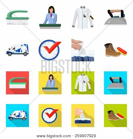 Vector Design Of Laundry And Clean Symbol. Collection Of Laundry And Clothes Vector Icon For Stock.