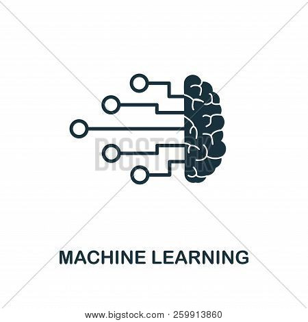 Machine Learning Icon. Monochrome Style Design From Machine Learning Icon Collection. Ui And Ux. Pix