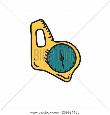 Vector Illustration Of Orienteering Compass. Orientation, Navigation Isolated Object.