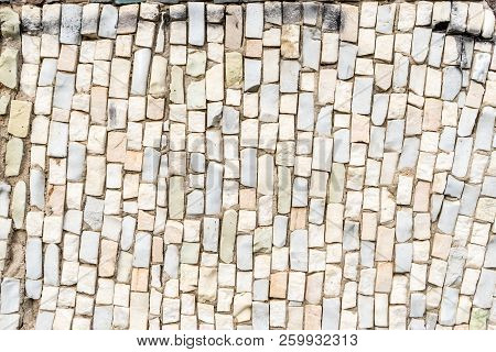White Surface Of Abstract Colorful Smalt Mosaic With High Resolution For Background