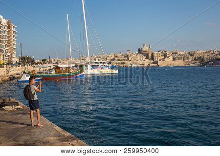 City Streets And Urban View. Cars, Boats, Peoples And Architecture. Travel Photo 2018.