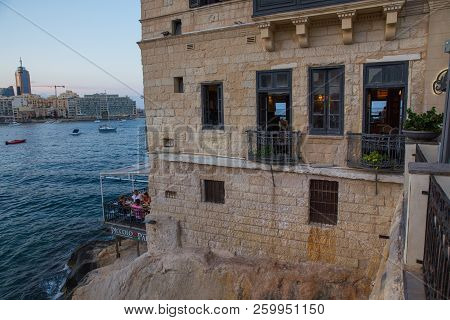 City Valleta, Malta, Europe. City Streets And Life, Urban View. Cars, Peoples And Architecture. Trav