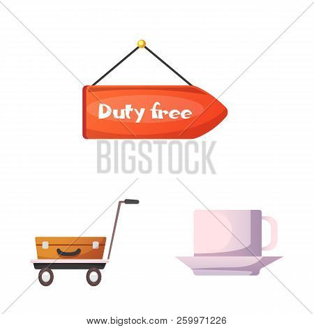 Vector Design Of Airport And Airplane Icon. Set Of Airport And Plane Stock Symbol For Web.