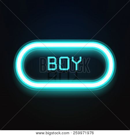 Create Neon Light Boy Letter Background, Stock Vector