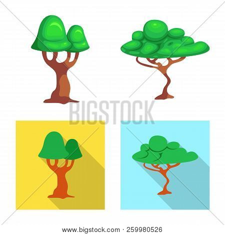 Isolated Object Of Tree And Nature Icon. Set Of Tree And Crown Vector Icon For Stock.