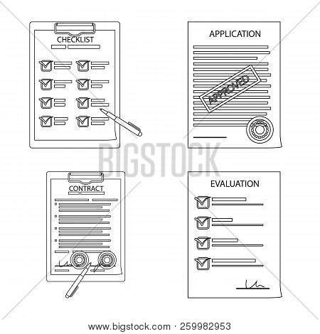 Isolated Object Of Form And Document Logo. Set Of Form And Mark Stock Vector Illustration.