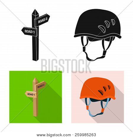 Isolated Object Of Mountaineering And Peak Logo. Set Of Mountaineering And Camp Stock Vector Illustr
