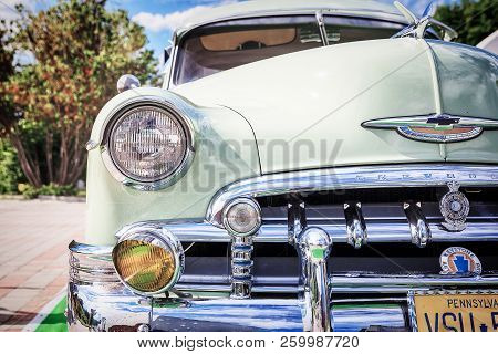 Abrau-dyurso. Krasnodar Region. Russia. July 2, 2016: A Vintage Car Chevrolet Fleetline Deluxe Demon