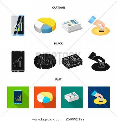 Vector Illustration Of Bank And Money Icon. Set Of Bank And Bill Stock Vector Illustration.
