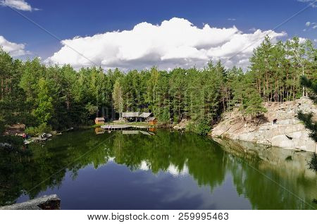 Canyon In Autumn Forest On A Warm Sunny Day, Ukraine, Zhytomyr Region, Korostyshevsky District