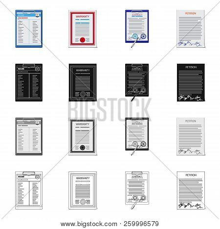 Vector Design Of Form And Document Logo. Collection Of Form And Mark Vector Icon For Stock.
