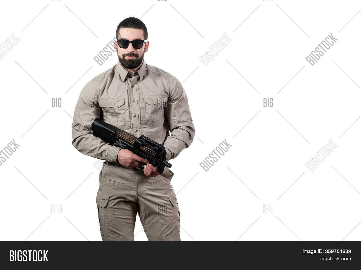 Warrior Gun On White Image & Photo (Free Trial) | Bigstock