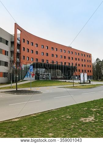 Uherské Hradiště,czech Republic - March 26, 2020: Modern Hospital Style Building, Uherske Hradiste, 