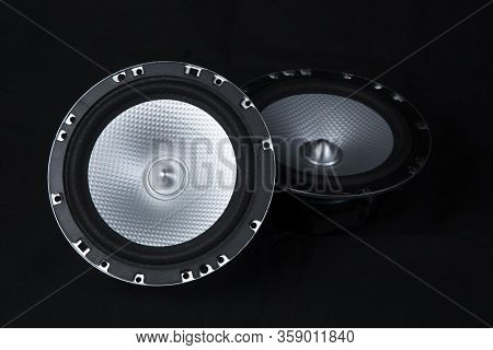 Car Audio System On A Black Background.subwoofer.