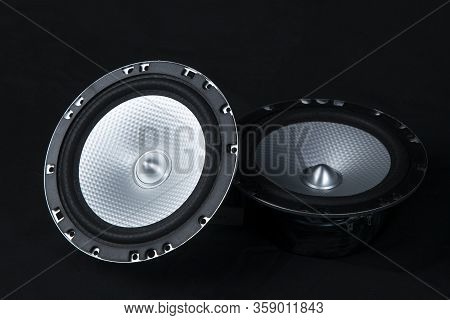 Car Audio System On A Black Background.subwoofer.